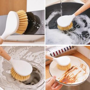 Wooden pot and stove cleaning brush