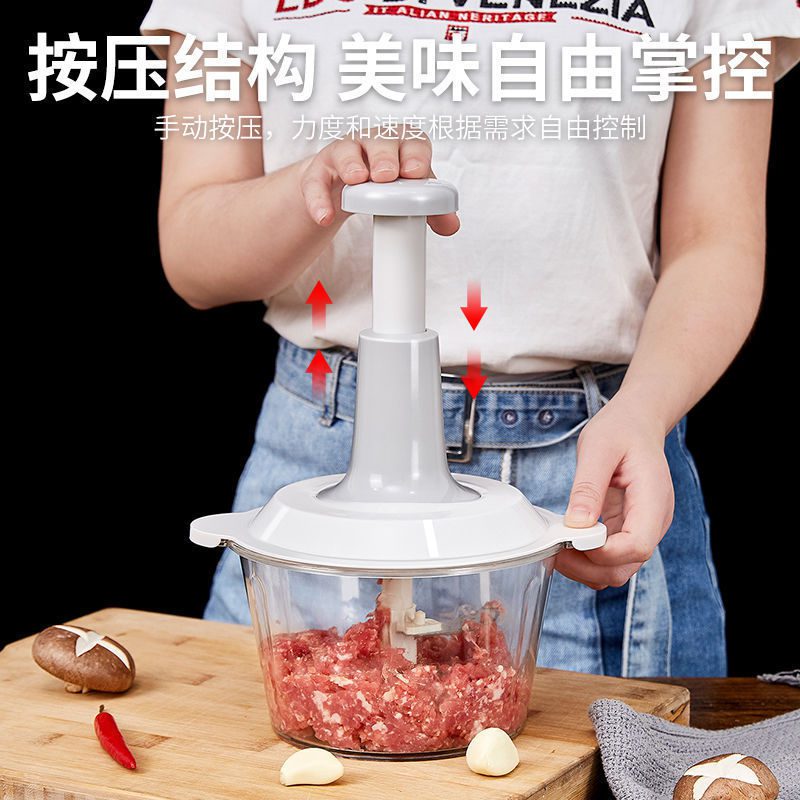 1.5L Manual Meat Grinder Hand Press Food Chopper - Image 3